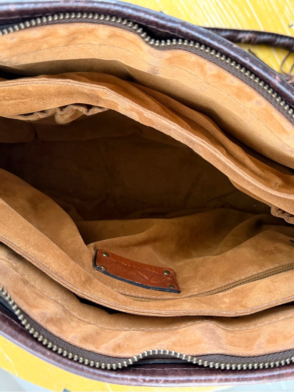 Patricia Nash Hand-Tooled Floral Satchel in Brown and Tan - Picture 6 of 9